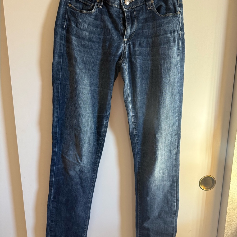 PAIGE Dark Blue Straight Leg Jeans